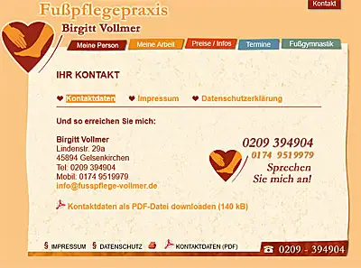 Webagentur Essen launcht www.fusspflege-vollmer.de