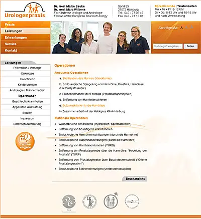 Webagentur Essen launcht www.urologenpraxis.net